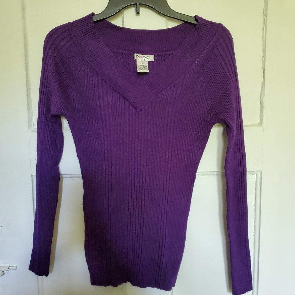 Purple v-neck sweater
